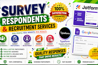 provide 1000 valid survey respondents for google form jotfom typeform and polls