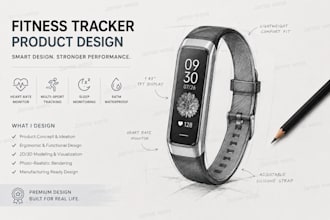 create realistic fitness tracker product and smartwatch design concept in 3d