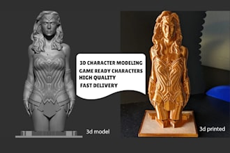 create stunning 3d character model 3d game character and modeling