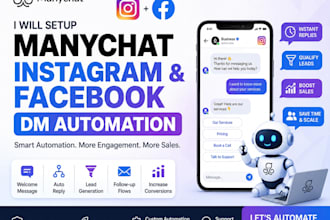 create manychat chatbot automation for instagram and facebook