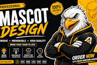 design trending and premium mascot logo design character and cartoon design