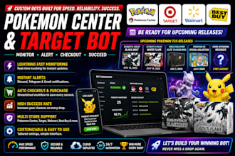 create a pokemon tcg monitoring bot for instant drop and restock alerts
