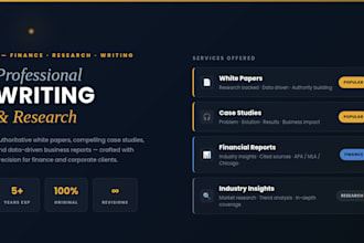 write financial white papers, case studies and business reports