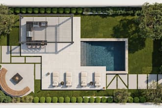 2d landscape plan outdoor kitchen garden, pool design 2d site plan property map