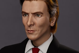 create a realistic 3d character with xgen hair and cards