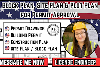 create block plan, site plan and plot plan for permit approval