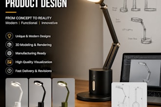 design creative smart focus lamps with realistic 3d models