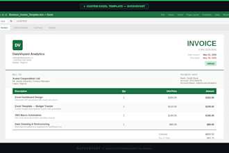 create a custom excel template for business, finance and data tracking