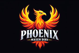 design a powerful phoenix bird mascot esports logo for your team