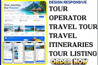 design travel website tour operator tour listing tourism website
