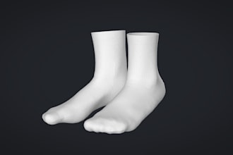 do 3d socks design, sock mockup, sock animation and rendering