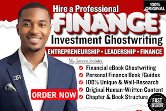 ghostwrite finance ebook, investment and real estate book and ebook, ghostwriter