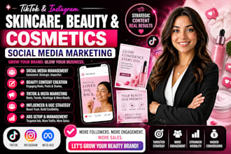 setup tiktok instagram skincare, beauty and cosmetics social media marketing