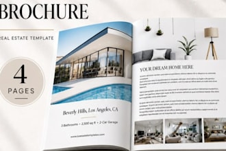 design real estate luxury property brochure, home buyer seller guide booklet