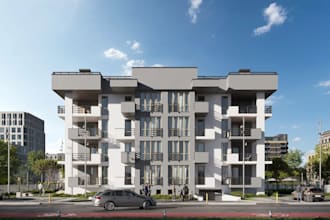 renovate old building to smart home apartment, floorplan design, interior render