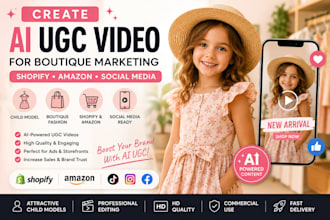 create ai ugc video for boutique shopify marketing amazon storefront child model