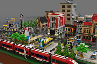 design custom 3d lego design, 3d lego moc in bricklink studio with instruction