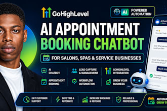 setup gohighlevel ai appointment booking chatbot for salons, spas and businesses