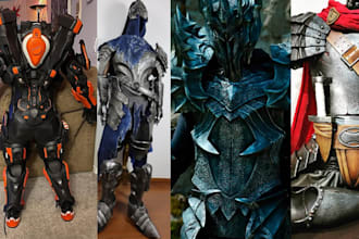 3d wearable cosplay creation, 3d helmet 3d armor, eva foam cosplay costume print