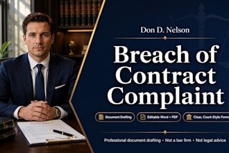 professionally draft a breach of contract complaint for your business dispute
