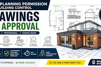 do uk planning permission drawings for building control approval