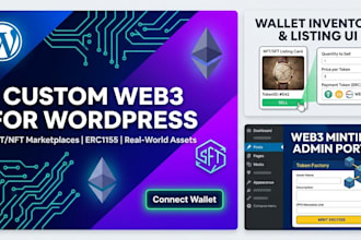 develop wordpress web3 marketplace and nft minting dapp