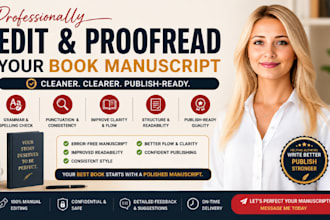 professionally edit, proofread formatting , layout design your book manuscript