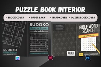 design word search, activity book, sudoku, , adult puzzle book for amazon KDP