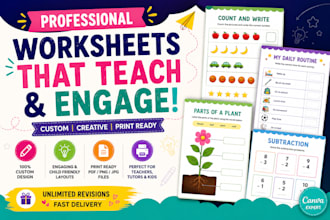 create engaging printable worksheets for kindergarten