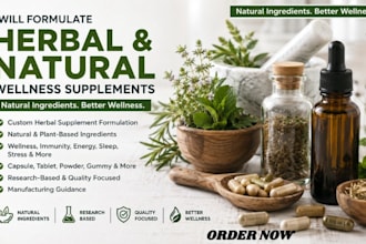 formulate herbal and natural wellness supplements product development