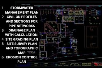 create stormwater management and drainage plan along with all the calculations