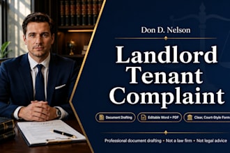 draft a landlord tenant complaint for eviction, deposit, or repair disputes