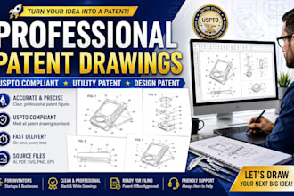 create professional patent drawings, utility patent figures and uspto sheets