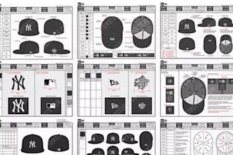 design cap tech pack snapback dennim hat with specs and technical sketches
