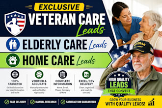 provide exclusive veteran care elderly care and home care leads