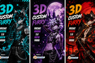 vrchat furry avatar vrc avatar furry nsfw anime avatar fursona vtuber 3d model