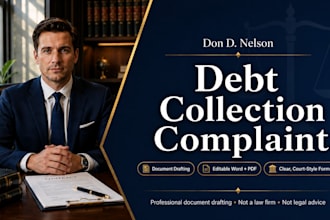 draft a debt collection complaint or a response to a collection agency