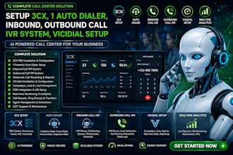 setup 3cx setup, 1 press auto dialer, inbound, outbound call ivr vicidial system