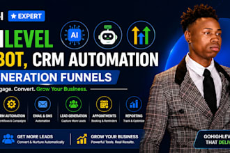 gohighlevel aichatbot, CRM automation,lead generation, sales funnels,ghl expert