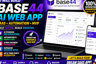 build base44 ai web app saas mvp automation stripe integration