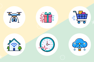 design custom flat icons, app icons and modern brand icon