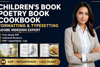 typeset children book, cookbook or poetry book in adobe indesign