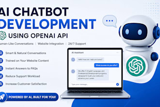 develop and integrate an ai chatbot for website using openai