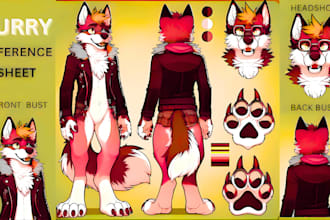draw custom oc furry art, reference sheet, nsfw furry commission, anthro