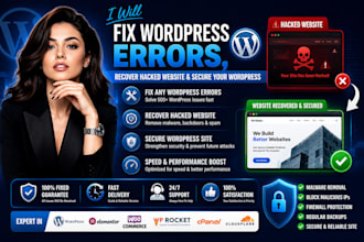 fix wordpress errors, recover hacked wordpress site, and secure your wordpress