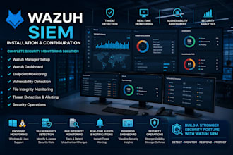 setup wazuh siem, agents, dashboards, and monitoring