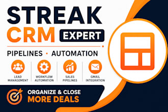 setup streak CRM pipelines, automation and gmail CRM systems