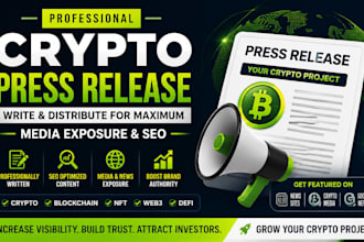 write and distribute a crypto press release for maximum media exposure and SEO