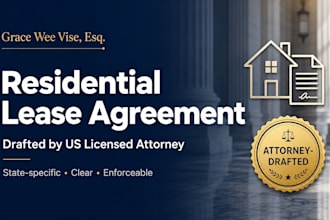 draft a professional residential lease agreement as a licensed US attorney