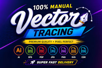 recreate, vector trace, redraw logo, cleanup, image to vector